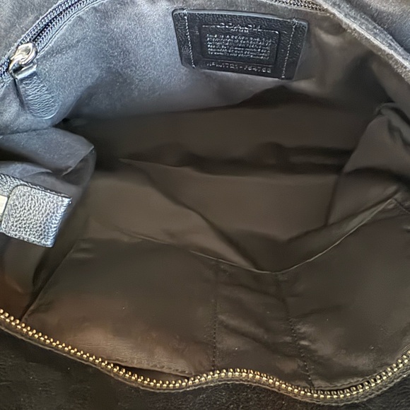 Coach Black Leather Tote with Silver Hardware - Picture 11 of 11